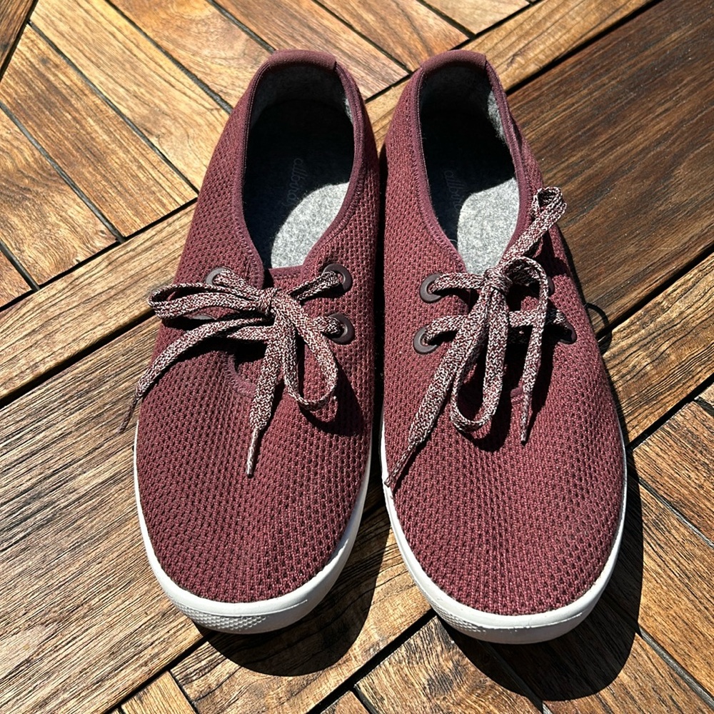 Allbirds Tree Skippers Shoes Mens 10 Sneakers Washable burgundy color